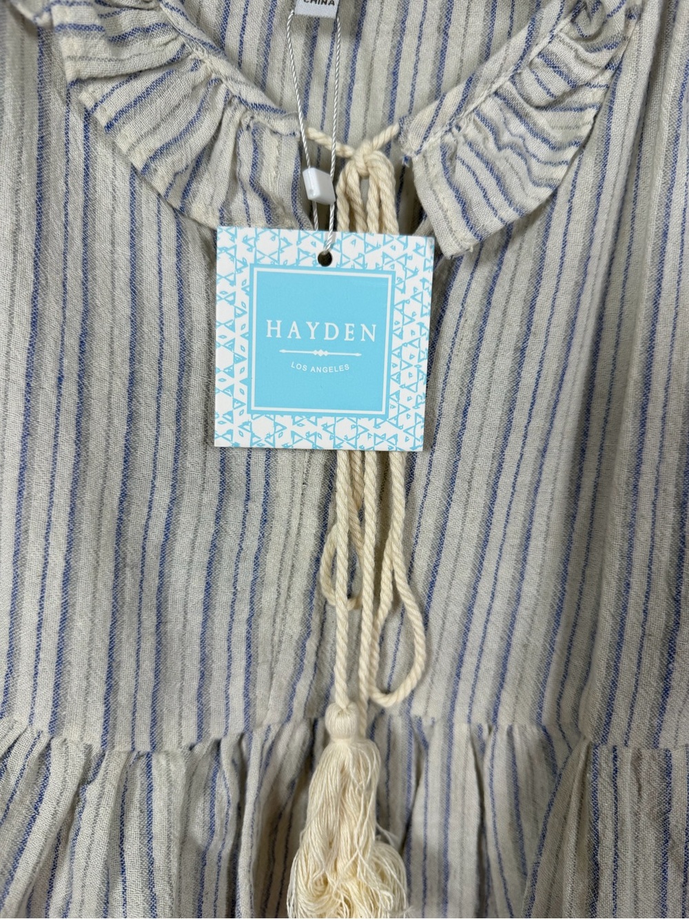 Striped Ruffle Strap Tank Top - Picture 4 of 7